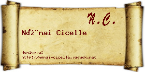 Nánai Cicelle névjegykártya